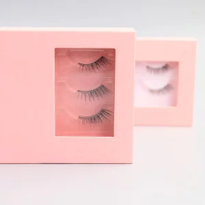 Private Label Handmade Clear Band Pre Glued Eyelash Soft Thin Nature Half Lash 10mm-12mm Synthetic Hair