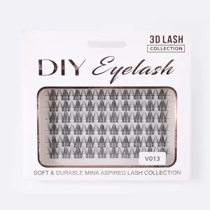 Private Label Handmade Cruelty Free Synthetic Hair Natural Black 10mm Length 12 Rows Segment Eyelashes Precut