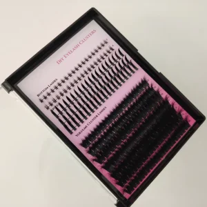 Private Label Handmade DIY Individual Eyelash Clusters Thin Band Thick Volume 5d Fluffy Segment Lash Clusters Kit Custom Logo