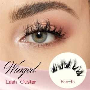 Private Label Handmade Faux Mink Cluster Individual Lashes Pre-Cut Segmented Winged Lashes Flutter Lash Cluster