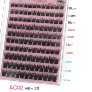 Private Label Handmade Glue free Synthetic Hair Cluster Lashes 3D Style Self adhesive Waterproof Cruelty free