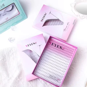 Private Label Handmade One Step New Technology Pre Bond Press On Cluster Eyelashes No Glue Self Adhesive Segment