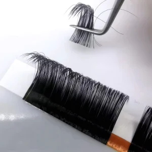 Private Label Handmade Silk Mink Pbt Material Eyelash Extensions Faux Easy Fan Volume Eyelash Extensions