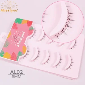 Private Label Handmade Synthetic Eyelashes Volume Natural Full Strip Invisible Clear Band Reusable Cruelty Free