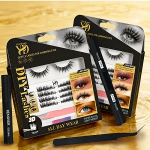 Private Label Handmade Tapered Tip S Spike Manga Lash Clusters Symmetrical Faux Mink Softness 12 Rows DIY Segmented Eyelash