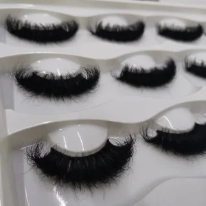 Private Label High Quality 25MM Strip Eyelashes Luxury Fluffy Mink Eyelash Russian D Curl Eye Lash Vendors