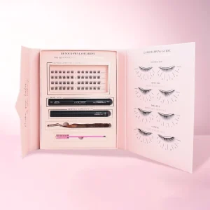 Private Label High Quality Eyelash Cluster Kit Natural Thin Band Custom Diy Fluffy Lash Clusters Kit