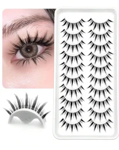 Private Label High Quality Natural False Lashes Wispy Spiky Faux Mink Extensions Handmade Full Strip Eye Lashes 8-15mm