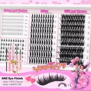 Private Label Individual DIY Cluster Lash 100D Pre Cut Segmented Cruelty Free 3D Effect Super Soft Eyelash Extension
