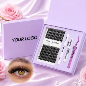 Private Label Individual Eyelash Cluster D Curl Pre Cut Segment DIY Lash Extension Kit Segment Cluster Lashes Custom Logo