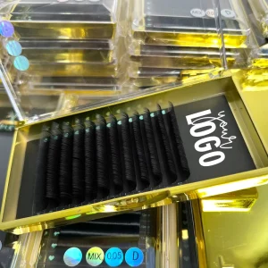 Private Label Individual Eyelash Extensions Matte Black Fast Easy Fanning Volume Eyelash Extensions
