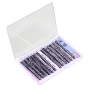 Private Label Individual Faux Mink Lash Segment Natural DIY Eyelash Extension Kit Cluster Lashes