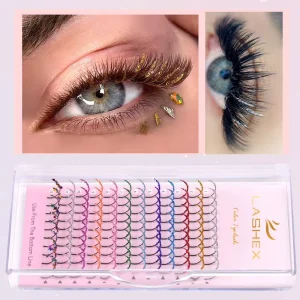 Private Label Individual Glitter Spike Lash Tinsel Eyelash Extension Lashes Eyelash Shiny Colored EyeLashes Extension