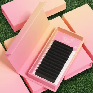 Private Label Individual Velvet Matte Black Lash Trays Cashmere Eyelash Extensions Tray