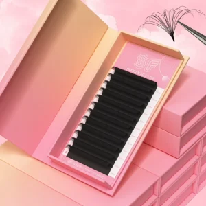 Private Label Individual Velvet Volume Lash Tray Matte Black Premium Cashmere Lash Extensions Supplies