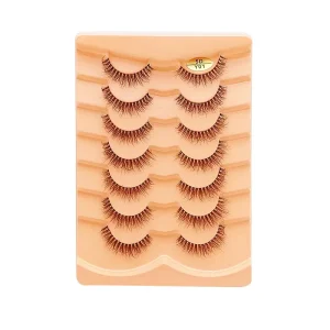 Private Label Invisible Band Fake Eyelashes 3d Faux Mink Eye Lashes Fluffy clear Band Full Strip Lashes