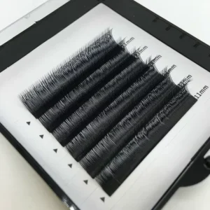 Private Label Japan Factory Mink Individual Silk Flat Lashes Double Layer Lashes
