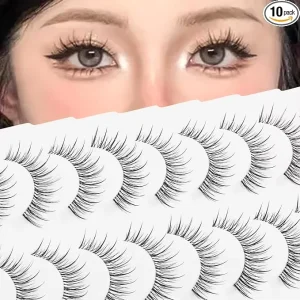 Private Label Japanese Korean Style Manga Fairy Eyelashes Wispy Elf Effect Synthetic Hair Handmade Wispy Eyelashes Extension Oem