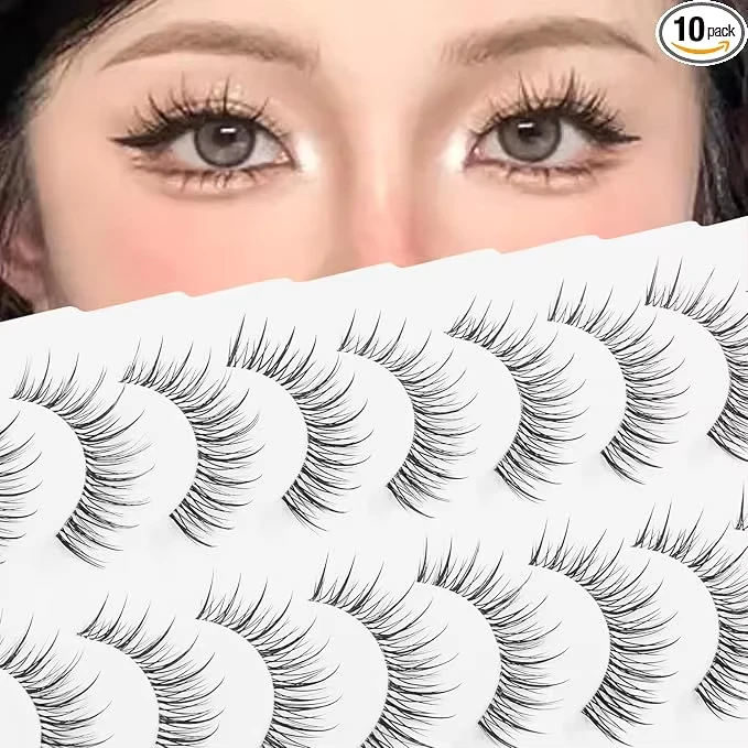 Private Label Japanese Korean Style Manga Fairy Eyelashes Wispy Elf Effect Synthetic Hair Handmade Wispy Eyelashes Extension Oem