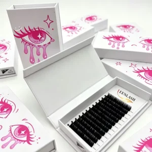 Private Label Korean PBT Individual Eyelash Extensions Silk Mink Matte Black Lash Trays Volume Cashmere Lash Extensions