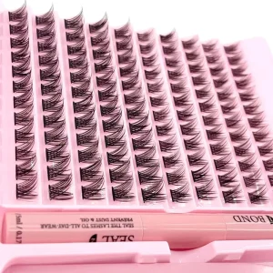 Private Label Lash Cluster Kit Segment Lash Extensions Custom Double Eyelash Glue Bond and Seal Diy Cluster Lashes Kits