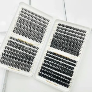 Private Label Lash Cluster Kit Segment Lash Extensions Print logo Double Eyelash Glue Bond and Seal Diy Cluster Lashes Kit