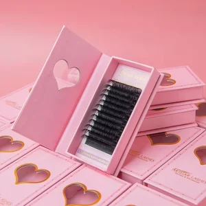 Private Label Lashes Extensions Matte Black Silk Foil Back Lash Trays Faux Mink Russian Volume Eyelash Extensions