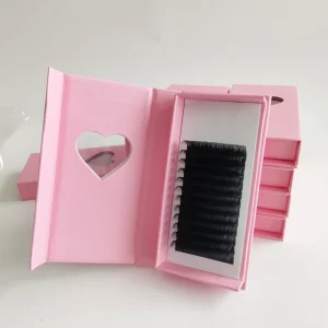 Private Label Lashes Handmade Lash Tray Supplies Volume Synthetic Hair Matte Dark Black Individual Eyelash Extension Mix