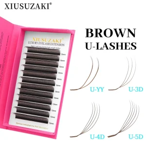 Private Label Lashes Mega Volume Parallel Flower Cross Lashes Dark Brown U Shape YY 3D 4D 5D Eyelash Extension