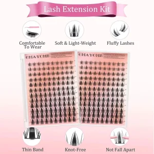 Private Label Light Weight Natural Cluster Lashes Thin Band Diy Cluster Eyelash Extension