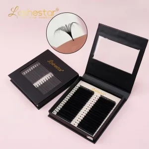 Private Label Logo Soft Volume Eyelash Extension Trays Dark Matte Black Cashmere Volume Lashes Tray Easy Fan Lash Extensions