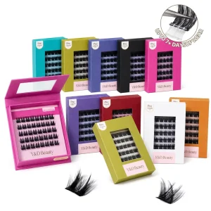 Private Label Long Lasting 7days Self Adhesive Eyelashes Cluster Reusable Pre Glued Press Lashes Custom Logo Korean