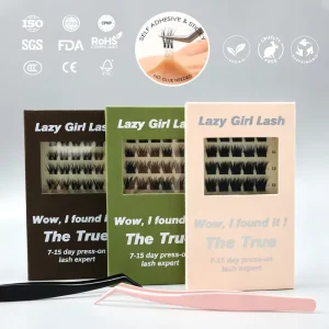 Private Label Luxury Handmade Cruelty Free Press on Lash Artificial False Eyelash High Quality Tip 7 15 Day Hold