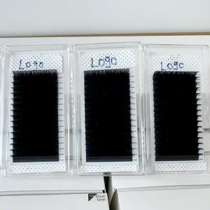 Private Label Luxury Silk Flat Eyelash Extension Ultra Soft 8-20mm Mixed Classic Flat Lashes Matte Ellipse Flat Eyelashes