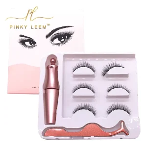 Private Label Magnets Lashes Glue Liner 3 Pairs Natural Magnet Eyelash Set Kit Mink False 3D Eyelashes Magnetic