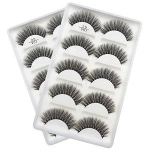 Private Label Matte Vegan Faux Cils 5d 3d Fluffy Faux Mink Eye Lashes Vendor V Series 5 Pairs Set Full Strip Eyelashes