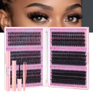 Private Label Mink Fluffy Lash Clusters Kit Custom Mink Diy Cluster Lashes Vendor Manga Eyelash Clusters Book