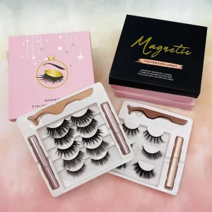 Private Label Natural Long Magnetic Eyelashes Kit with Eyeliner