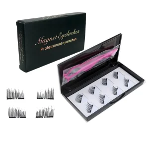 Private Label Natural Magnetic Eyelash Kit Half Strip Eyelashes with Applicator No Glue or Eyeliner Required