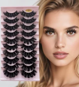 Private Label Natural Style Eye Lash Handmade Silk Synthetic Thick Strip Eyelashes