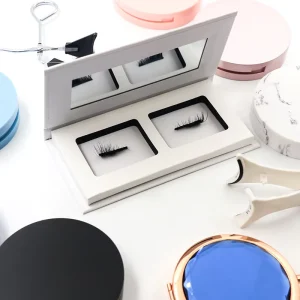 Private Label New Quantum Eyelashes Magnet 2 Layers Clusters Paper Magnetic Lashes Box Natural Long Thick