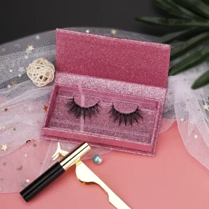 Private Label Packaging Cruelty Free Handmade Liquid Waterproof Magnetic Eyeliner Fully Strip Eyelashes Natural Color OEM ODM