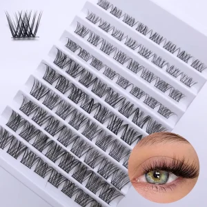 Private Label Pre Cut Segmented Lash Extensions Diy Cluster Bond Glue Faux Mink Eyelashes Segment Lashes Customized Package