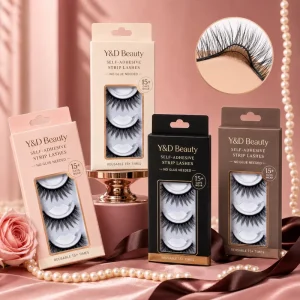 Private Label Pre-Glued Self-Adhesive Full Strip Eyelashes Cat Eye Reusable 3D Fluffy Customized Box Wispy Eye Lashes