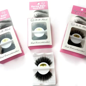 Private Label Professional 3D Multi Layered Deep Curled Semi Hand Made False Eyelashes Mixed Thickness Super Soft Flexible Strip