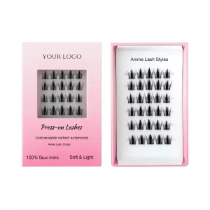 Private Label Quality Preglued Press On Long Staying Lashes Self adhesive Eyelashes