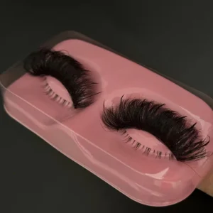 Private Label Real Mink Fluffy Eyelashes Thick Eyelash Strips With Spikes Russian D Curl 25mm Lashes Vendors