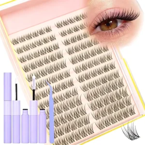 Private Label Reusable Cluster Eyelashes Easy Apply Fluffy Lashes Mixed Tray Segment Individual Cluster Eyelashes Handmade