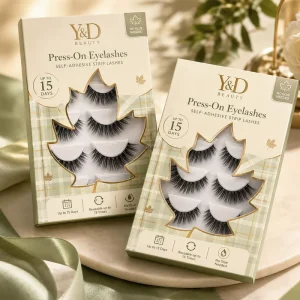 Private Label Reusable Pre Glued Self Adhesive Full Strip Eyelashes Self Sticky3D Fluffy Customized Box Vegan Natural Eye Lashes