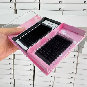 Private Label Russian Volume 0.03 0.05 0.07 Lashes Extension Super Dark Cashmere Silk Fluffy Eyelash Extensions Tray